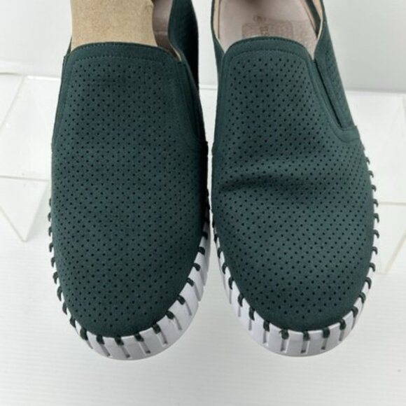 Ilse Jacobsen Tulip Platform Shoes Women's 40 / 9.5 Green Slip On Loafer Sneaker - Picture 4 of 11